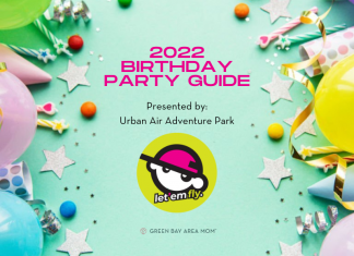 green bay area mom birthday party guide logo; birthday party green bay; birthday party appleton