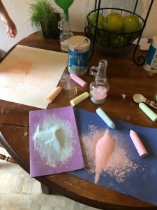 using chalk to color salt
