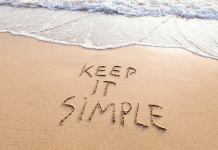 keep it simple written in sand